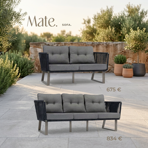Sofá de Jardín Moderno para Exteriores, Sillón de Cuerda Acolchado, Sofá de Dos Plazas para Patio, Base de Metal, Asientos para Balcón - Product Image 2