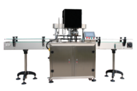Machine de remplissage et de scellage pneumatique à table rotative Langtai pour contenants en plastique, bouteilles, pots, cosmétiques, lotions, étiquetage alimentaire et feuilles métalliques
