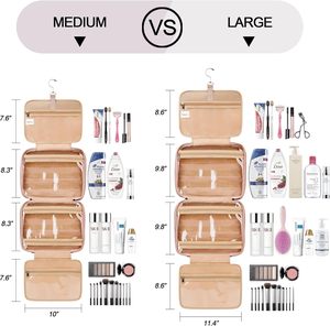 Elegant Hanging <b>Travel</b> Makeup and Jewelry Organizer <b>Toiletry</b> <b>Bag</b> for Women with 3 Spacious Compartments - Product Image 2
