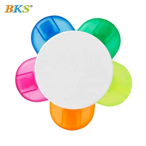Bolis LY7365 Logotipo personalizado Cinco en uno Resaltador de 3 colores Pluma Dibujos animados Flor-Modelado Plástico Muestra de embalaje suelto disponible - Product Image 3
