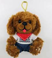 Porte-clés personnalisé UYEAH en peluche petit chien mignon, pendentif chiot doux avec rembourrage en coton PP, impression de logo