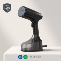 Setrika Uap Pakaian Mini Genggam 1500W untuk Perjalanan, Tangki Air 310ml Dapat Dilepas, Pemanasan Cepat 20 Detik, Anti-Kering, RoHS