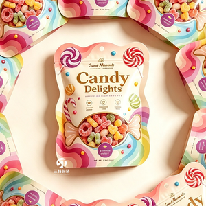Premium Custom Candy Packaging <b>Bags</b> Digital Printing Shaped <b>Zip</b> <b>Lock</b> Pouches for Chocolate Packaging - Product Image 3