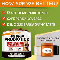 Friandises à mâcher probiotiques pour chiens Prébiotiques Probiotiques Enzymes digestives Supplément de santé intestinale riche en protéines Absorption rapide OEM/ODM