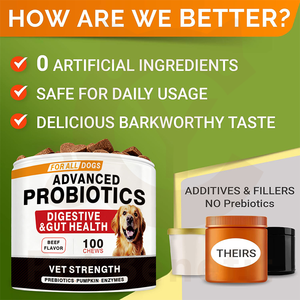 Gránulos Blandos Probióticos para Perros, Prebióticos, <span class=keywords><strong>Enzimas</strong></span> <span class=keywords><strong>Digestivas</strong></span>, Suplemento de Alta Proteína para la Salud Intestinal, Equilibra el Intestino - Product Image 3