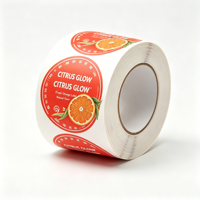 Impression de rouleaux d'étiquettes alimentaires rondes personnalisées, papier adhésif imperméable et résistant à l'huile pour l'emballage de sauces avec forme personnalisée