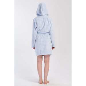 Robe longue à capuche pour femme avec taille élastique, logo personnalisé, imprimé floral, respirante, thermique, caractéristiques de luxe pour la maison en hiver - Product Image 1