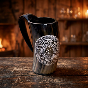 Jarra Tradicional Vikinga de Cuerno de Buey, Jarra para Beber, Pulida, Ecológica, Jarra de Cerveza, Artículos de Bar, Tallada a Mano, MUAWIYAH HANDICRAFT - Product Image 2