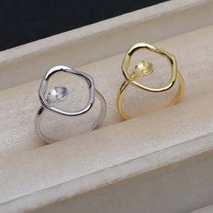 Anneau ouvert en argent S925 fait main, réglable, 7-8 boucles, 3 mm, plaqué or 14 carats, accessoires de bijoux - anneaux de jonction et porte-perles - Product Image 2