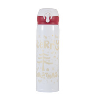 Bouteille isotherme personnalisée pour cadeau de Noël, en acier inoxydable, avec couvercle pop-up à motif de dessin animé, tasse à café rebondissante