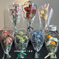 Sac d'emballage pour fleurs OPP, papier d'emballage pour bouquet de fleurs multiples, matériel d'emballage floral DIY, sac d'emballage transparent pour fleurs
