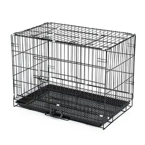 Factory direct wholesale black iron wire mesh pet cage for holding and breeding dog rabbit chicken cat pig pigeon quail