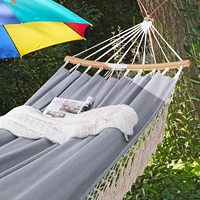 Hamac portable d'extérieur avec sac de transport Sangles d'arbre pour chambre à coucher Patio Hamac double avec barre d'écartement incurvée