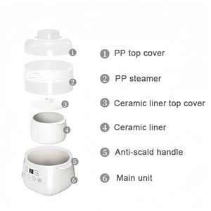 Vente chaude <span class=keywords><strong>Mijoteuse</strong></span> électrique 1L Casserole en céramique pour soupes saines et bouillie avec cuiseur vapeur - Product Image 6