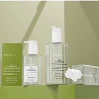 Flacon carré transparent + bouchon à vis blanc en PET de 100 ml et 200 ml pour crème pour le visage, lotion, gel douche, savon liquide, shampoing