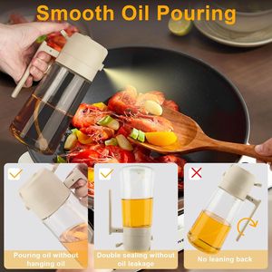 Dispensador y Rociador de Aceite de Vidrio Multifuncional 2 en 1, Ecológico, con Rociado de Gran Angular, Operación con una Sola Mano, Utensilio de Cocina - Product Image 5