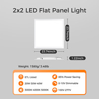 Panel de Luz LED para Techo 1x4 2x2 2x4 600x600 60x60, Panel Plano Comercial para Supermercado, Oficina, Hospital