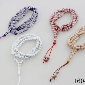 ลูกประคำอะเกตเทียมทรงกลมขนาดเล็ก 6 มม. แบบชาติพันธุ์ 99 เม็ด ประดับลายทองคำเปลวแบบซิกูลซีรัล สำหรับการละหมาดซิกร์แบบยาวนาน - Product Image 1