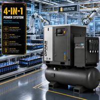 Compresseur d'air industriel fixe tout-en-un OEM 15 CV 11 kW avec sécheur d'air et réservoir Compresor De Tornillo 125 psi