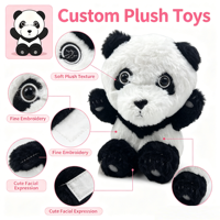 Peluche Panda Personnalisée, Jouet en Peluche Doux, Figurine Panda en Peluche pour Enfants, Mascotte, Promotion de Marque et Conception Personnalisée