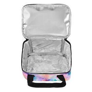 Sac isotherme de pique-nique personnalisé en nylon à motif aquarelle coloré avec fermeture éclair pour le déjeuner - Product Image 4