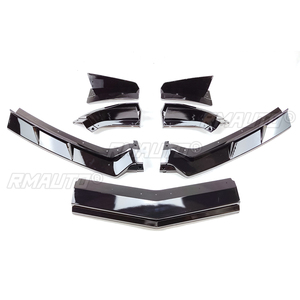 Kit de 7 lames de pare-chocs avant pour Chevrolet Corvette C8 Z51 STG 2 portes 2020-2023, style ZR1, séparateur d'aile, noir brillant - Product Image 3