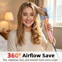 Sèche-cheveux multifonctionnel 5-en-1 en céramique de haute qualité, styler automatique, lisseur, boucleur, brosse sèche-cheveux