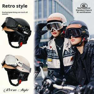 レトロファッション独立マスクレザーサーマルヘルメットABS 2シーズン温度調整アジアンスタイルオートバイヘルメット - Product Image 2