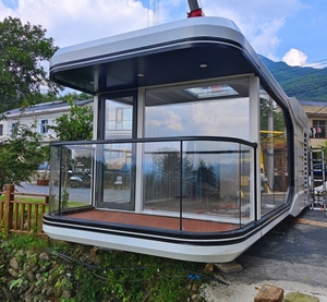 Structure en acier et aluminium, maison préfabriquée <span class=keywords><strong>mobile</strong></span> de <span class=keywords><strong>luxe</strong></span> moderne, capsules spatiales familiales intelligentes - Product Image 5