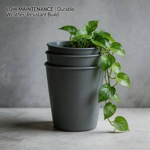 Macetas y Jardineras de Cerámica Pequeñas y Duraderas, Ecológicas, Harvit HYFP-03, Macetas de Cerámica Antiguas Grises para Interiores/Exteriores - Product Image 3