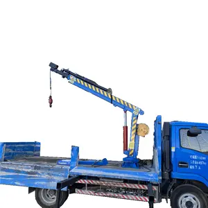 Small Pickup Truck Crane Loading And Unloading Hydraulic Automatic Telescopic Boom Rotary Crane Ship Loading