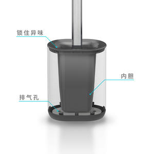 Brosse de toilette transfrontalière en acier inoxydable double face TPR écologique pour le nettoyage de la salle de bain, forme solide - Product Image 2