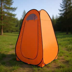 Tente de douche portable pliable orange pour 1-2 personnes, abri de camping imperméable - Product Image 2