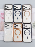 Housse Magnétique Matte Sports Design Mobile Phone Case pour iPhone 17 15 Pro Max 16 Plus-Antichoc Transparent Phone Cover