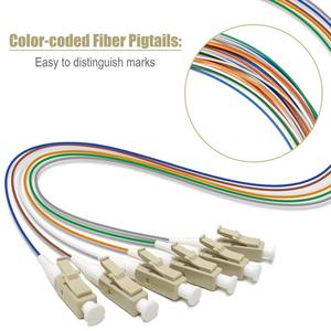 6 코어 OM1 OM2 OM3 OM4 OM5 멀티모드 LC/UPC 6 섬유 언자켓 컬러 코딩 0.9mm PVC LSZH 광섬유 피그테일 - Product Image 6
