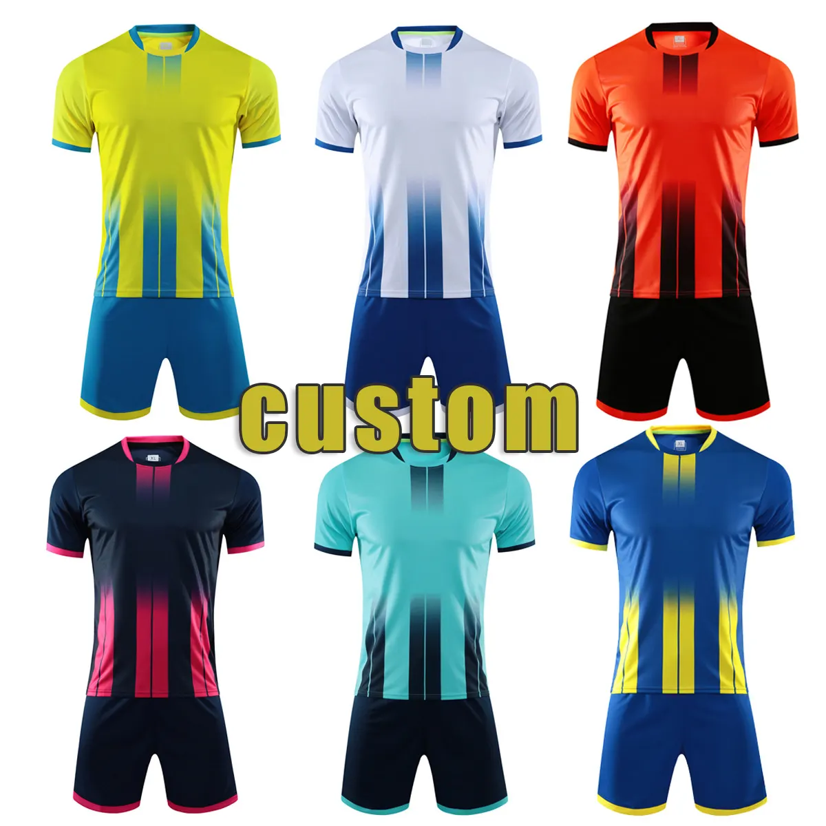 Wholesale breathable sublimation football jersey short sleeve sport soccer custom training kits wear uniform