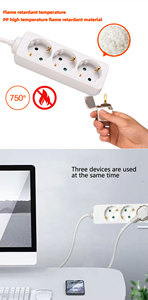 EU cắm GB03 nhà máy trực tiếp 3-Way <span class=keywords><strong>AC</strong></span> Ổ cắm điện với 3 cửa hàng 16A multi-nối dây mở rộng làm bằng đồng - Product Image 5