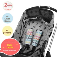 Bavoirs à bretelles pour enfants en gaze de coton pur à huit couches, imperméables, serviette anti-salive et anti-transpiration pour le dos de bébé, motif gaufré
