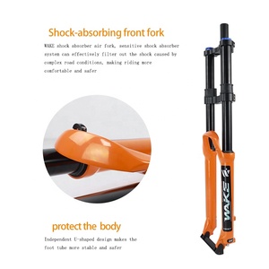 WAKE จักรยานเสือภูเขาดาวน์ฮิลล์มงกุฎคู่ความดันอากาศส้อม 26/27.5 นิ้วโช้คอัพส้อม Damping ส้อมด้านหน้า - Product Image 5