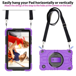 Étuis d'armure avec dragonne pour Samsung Galaxy Tab A9 A9 + étui de protection en caoutchouc robuste et antichoc complet - Product Image 6