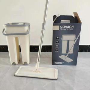 Mop Rotante con Secchio a Spremuta 360°, Facile da Usare, in Plastica, per Pulizia Domestica con Manico in Acciaio - Product Image 3