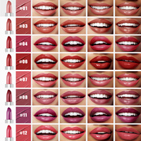 Brillo Labial Vegano a Prueba de Agua con Acabado Terciopelo, Personalizable con Logotipo, para Mujer - Tinte Labial Color Nude y Maquillaje de Labios Rojos