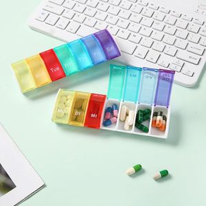 กล่องพลาสติกแบบพกพา 7 ช่อง สำหรับจัดเก็บยา 7 วัน สำหรับขายส่ง - Product Image 1