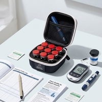 Étui de voyage antichoc en EVA rigide à 9 compartiments pour flacons d'insuline, organisateur pour diabétiques pour peptides de 3 ml, logo personnalisé OEM, certifié GRS