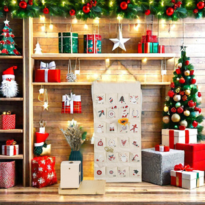 Tela personalizada para colgar en la pared, lienzo de bolsillo, calendarios de Adviento, calendario de Adviento de Navidad - Product Image 2