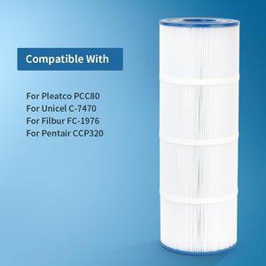 2 filtros <span class=keywords><strong>de</strong></span> <span class=keywords><strong>piscina</strong></span> CCP320 compatibles con Clean Clear Plus 320 817-0081 C-7470 FC-1976 80 Sq. Cartucho Ft - Product Image 6