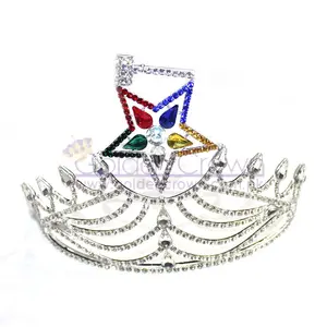 Freemason Masonic OES Grand Matron Silver Tone Rhinestones O.E.S Adjustable CROWN | Masonic Crown Supplier Religious Metal