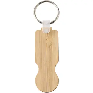 Porte-clés Ronan en bambou FSC, gadgets écologiques - Product Image 2