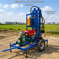 Plataformas de Perforación de Pozos de Agua Portátiles Mini con Motor EPA Euro 5 de 25 HP, Perforación de 100 m 200 m para Riego Agrícola