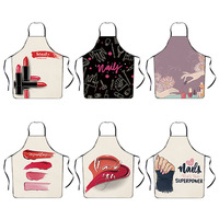 Tablier de cuisine et domestique anti-salissures, amusant, à motifs de dessins animés et d'anime, pour maquillage, rouge à lèvres et vernis à ongles, provenance transfrontalière